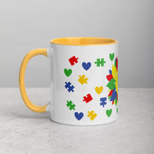 Load image into Gallery viewer, Autism Sunflower Mug with Color Inside