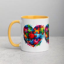 Load image into Gallery viewer, Autism Hearts Mug with Color Inside