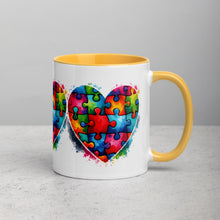 Load image into Gallery viewer, Autism Hearts Mug with Color Inside