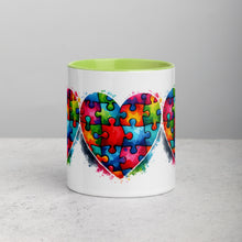 Load image into Gallery viewer, Autism Hearts Mug with Color Inside