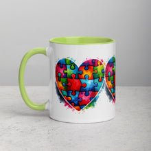 Load image into Gallery viewer, Autism Hearts Mug with Color Inside