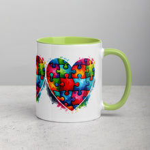 Load image into Gallery viewer, Autism Hearts Mug with Color Inside