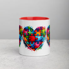 Load image into Gallery viewer, Autism Hearts Mug with Color Inside