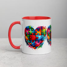 Load image into Gallery viewer, Autism Hearts Mug with Color Inside