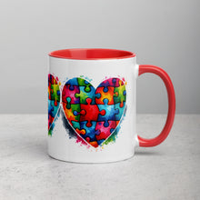 Load image into Gallery viewer, Autism Hearts Mug with Color Inside