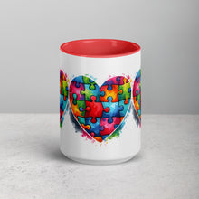 Load image into Gallery viewer, Autism Hearts Mug with Color Inside