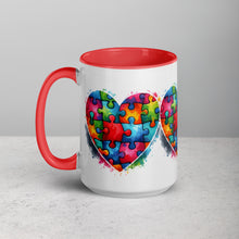 Load image into Gallery viewer, Autism Hearts Mug with Color Inside