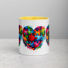 Load image into Gallery viewer, Autism Hearts Mug with Color Inside