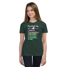 Load image into Gallery viewer, Horses Tee - My Perfect Day Ride Horses Youth Short Sleeve T-Shirt