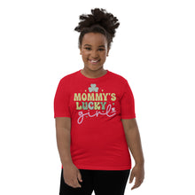 Load image into Gallery viewer, Mommy's Lucky Girl Youth Short Sleeve T-Shirt
