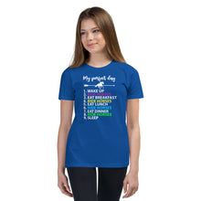 Load image into Gallery viewer, Horses Tee - My Perfect Day Ride Horses Youth Short Sleeve T-Shirt
