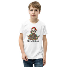 Load image into Gallery viewer, Merry Slothmas Youth Short Sleeve T-Shirt