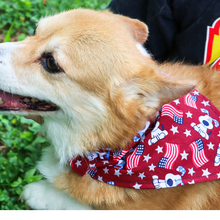 Load image into Gallery viewer, Over the Collar Dog Bandana - Patriotic Dog, Stars and Flags