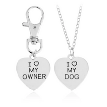 Load image into Gallery viewer, I Love My Dog - I Love My Owner Necklace Set
