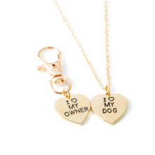 Load image into Gallery viewer, I Love My Dog - I Love My Owner Necklace Set