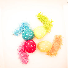 Load image into Gallery viewer, Picture of four colorful comet stuffed cat toys with feather tails. Shows blue, yellow, lime green, and pink comets on white background.