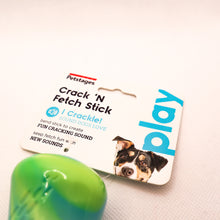 Load image into Gallery viewer, Close up picture of Crack N' Fetch Stick card tag which says "I Crackle". Displayed on white background.