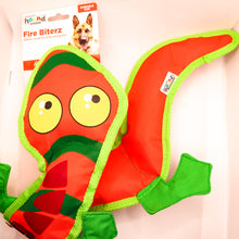 Load image into Gallery viewer, Invincibles No Stuffing Chew Toys - Fire Biterz Lizard