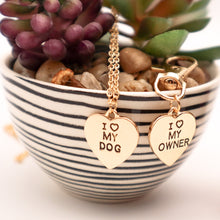 Load image into Gallery viewer, I Love My Dog - I Love My Owner Necklace Set