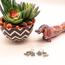 Load image into Gallery viewer, Pet Paw Silver Charm Earrings - Doggie Face and Paw