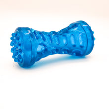 Load image into Gallery viewer, Side view of small clear thermoplastic rubber dog bone. Picture shows texture and shape of the bone. Displayed on white background.