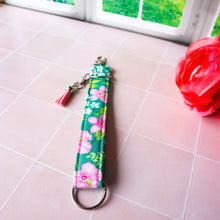 Load image into Gallery viewer, Charmable Wristlet Keychain - Hibiscus Flowers