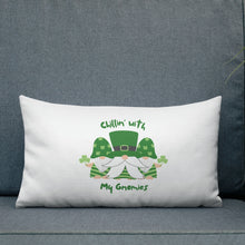 Load image into Gallery viewer, Chillin with My Gnomies St Patrick's Day Premium Pillow