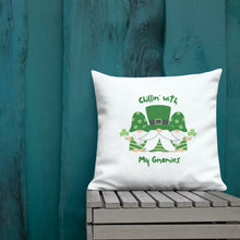 Load image into Gallery viewer, Chillin with My Gnomies St Patrick's Day Premium Pillow