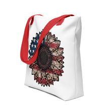 Load image into Gallery viewer, Patriotic Leopard Sunflower Tote bag
