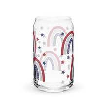 Load image into Gallery viewer, Patriotic Rainbows Can-shaped glass
