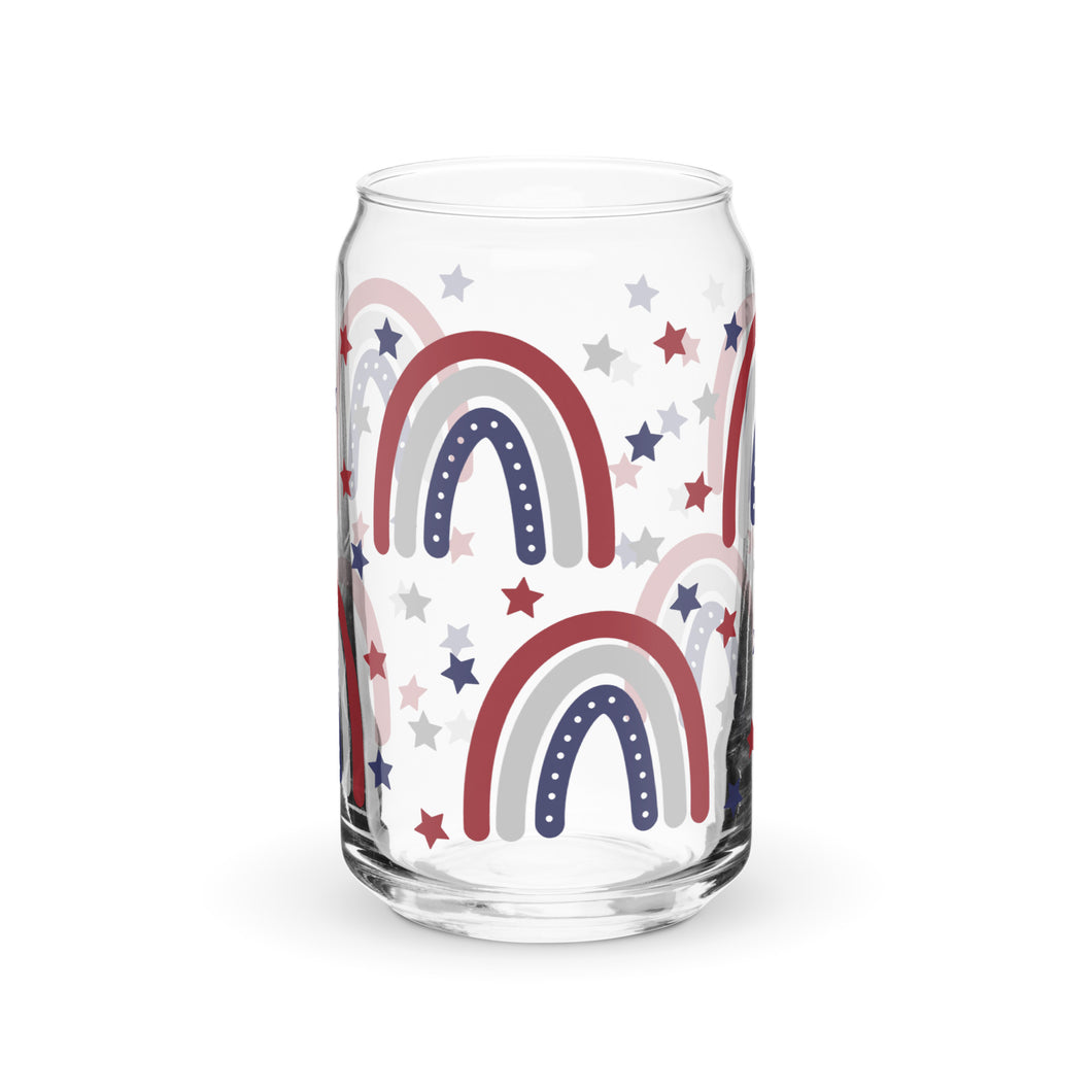 Patriotic Rainbows Can-shaped glass