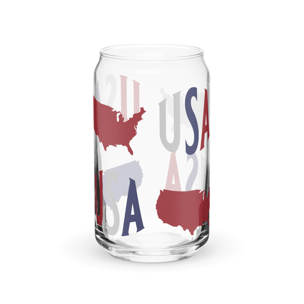 USA Maps Can-shaped glass