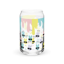 Load image into Gallery viewer, Bunnies in Sunglasses Can-shaped glass
