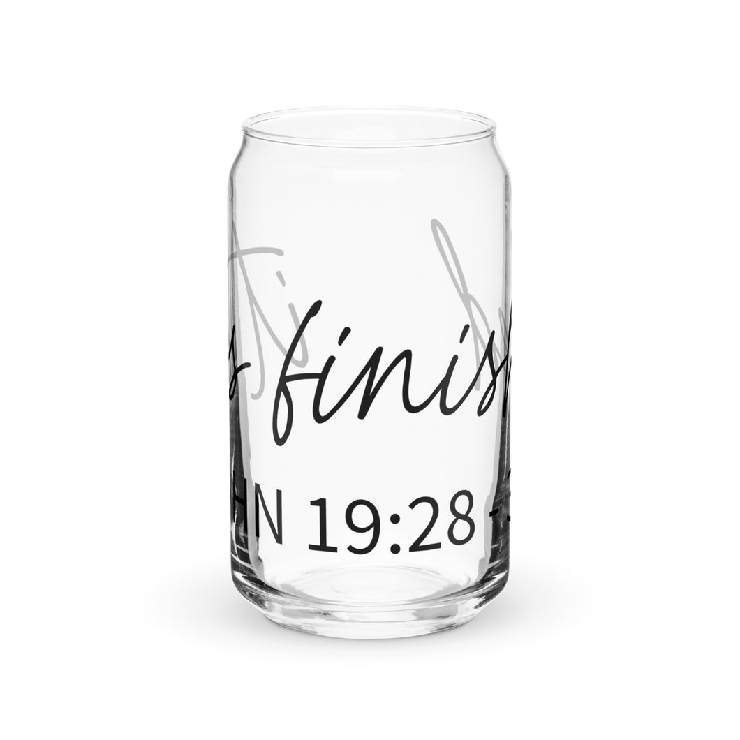It Is Finished (Easter) Can-shaped glass