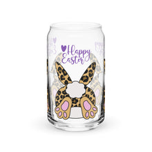Load image into Gallery viewer, Happy Easter Leopard Bunny Tails Can-shaped glass
