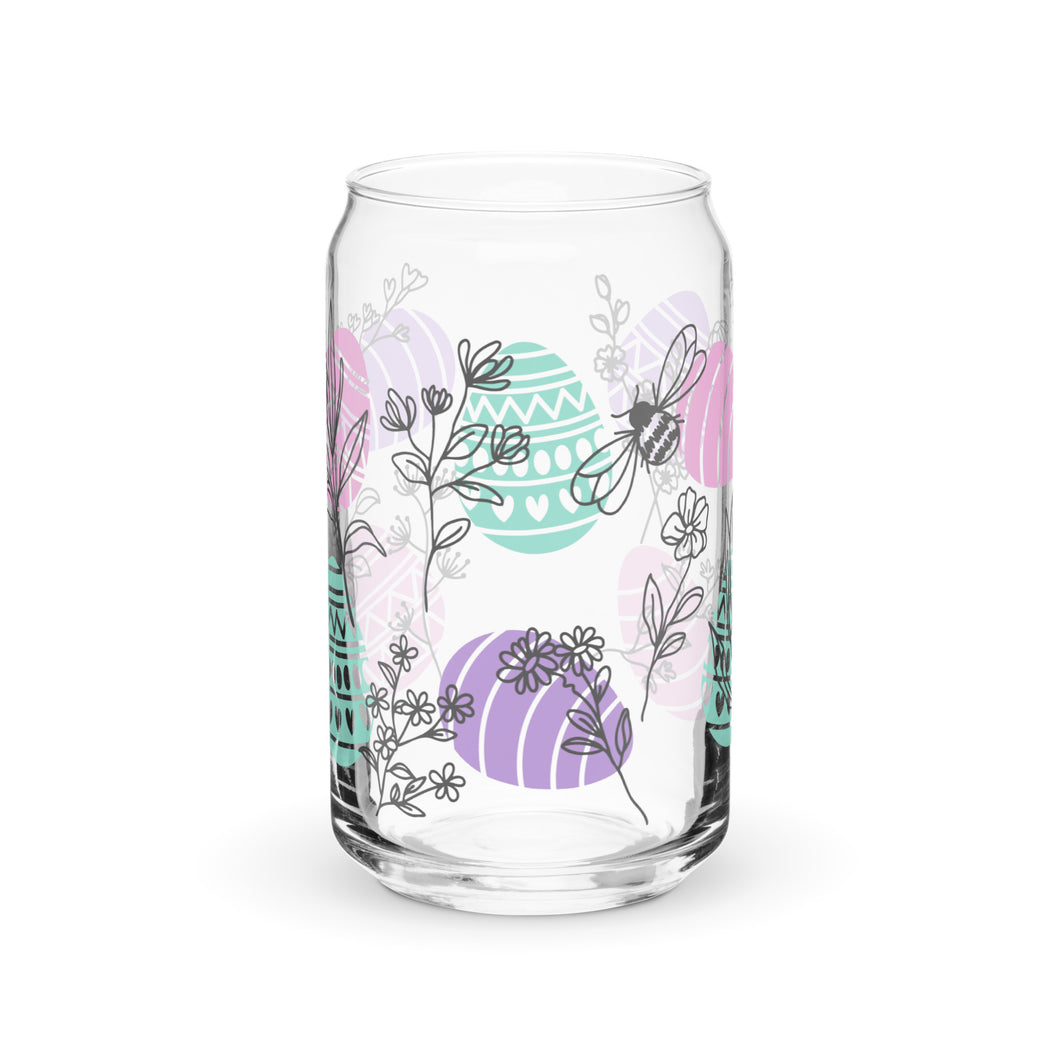Easter Eggs and Wildflowers Can-shaped glass