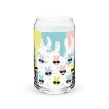 Load image into Gallery viewer, Bunnies in Sunglasses Can-shaped glass
