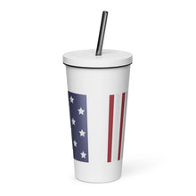 Load image into Gallery viewer, Stars and Stripes Insulated tumbler with a straw
