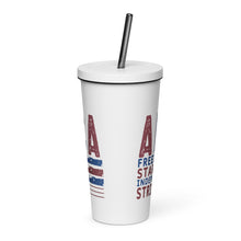 Load image into Gallery viewer, America Insulated tumbler with a straw

