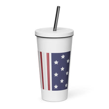 Load image into Gallery viewer, Stars and Stripes Insulated tumbler with a straw
