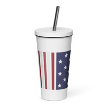 Load image into Gallery viewer, Stars and Stripes Insulated tumbler with a straw
