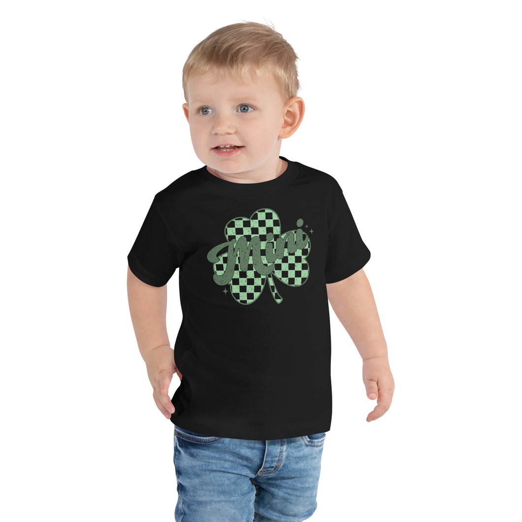 Mini Checkered Shamrock Toddler Short Sleeve Tee