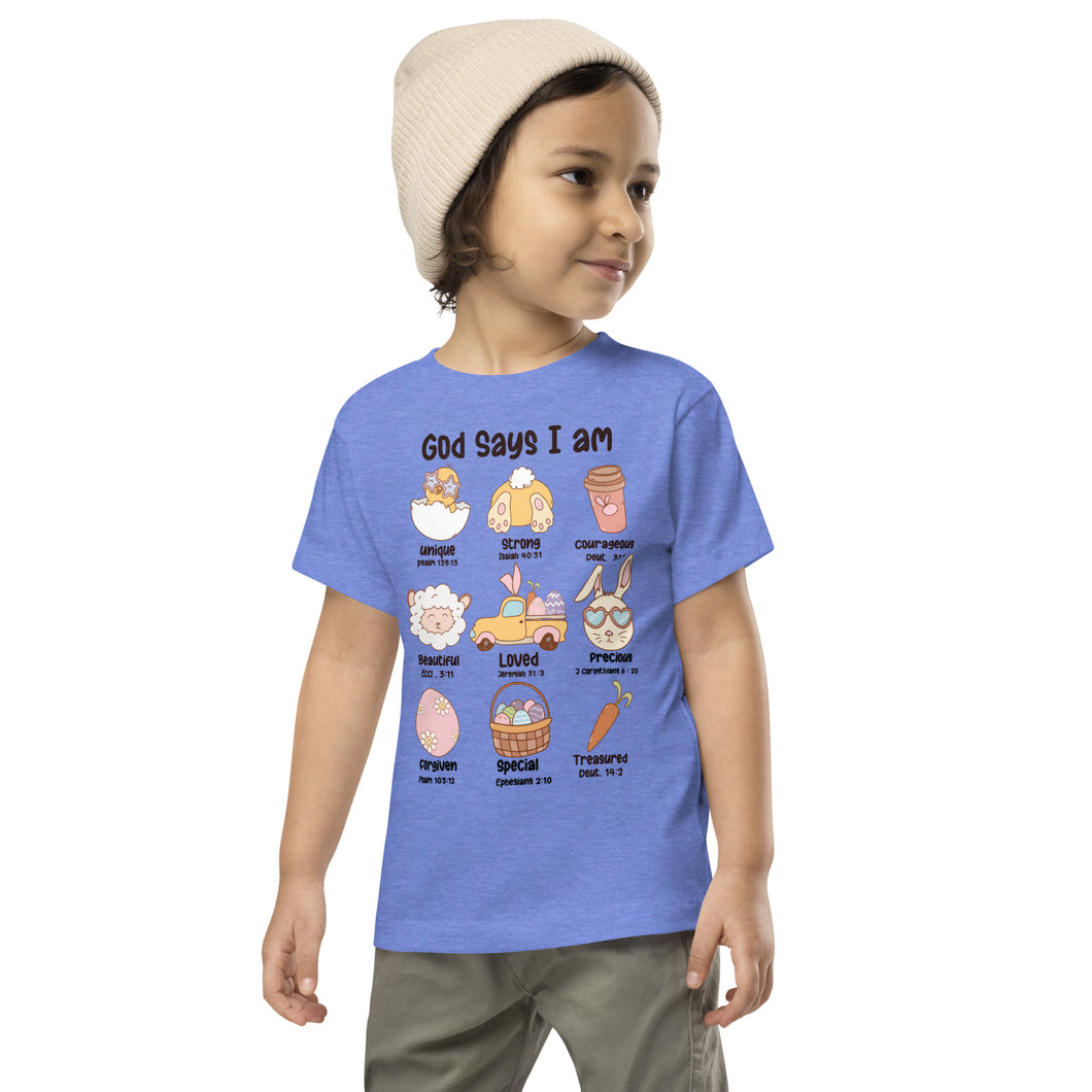 God Says I Am (Easter) Toddler Short Sleeve Tee