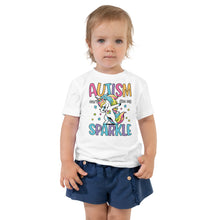 Load image into Gallery viewer, Autism Can’t Dim My Sparkle Toddler Short Sleeve Tee
