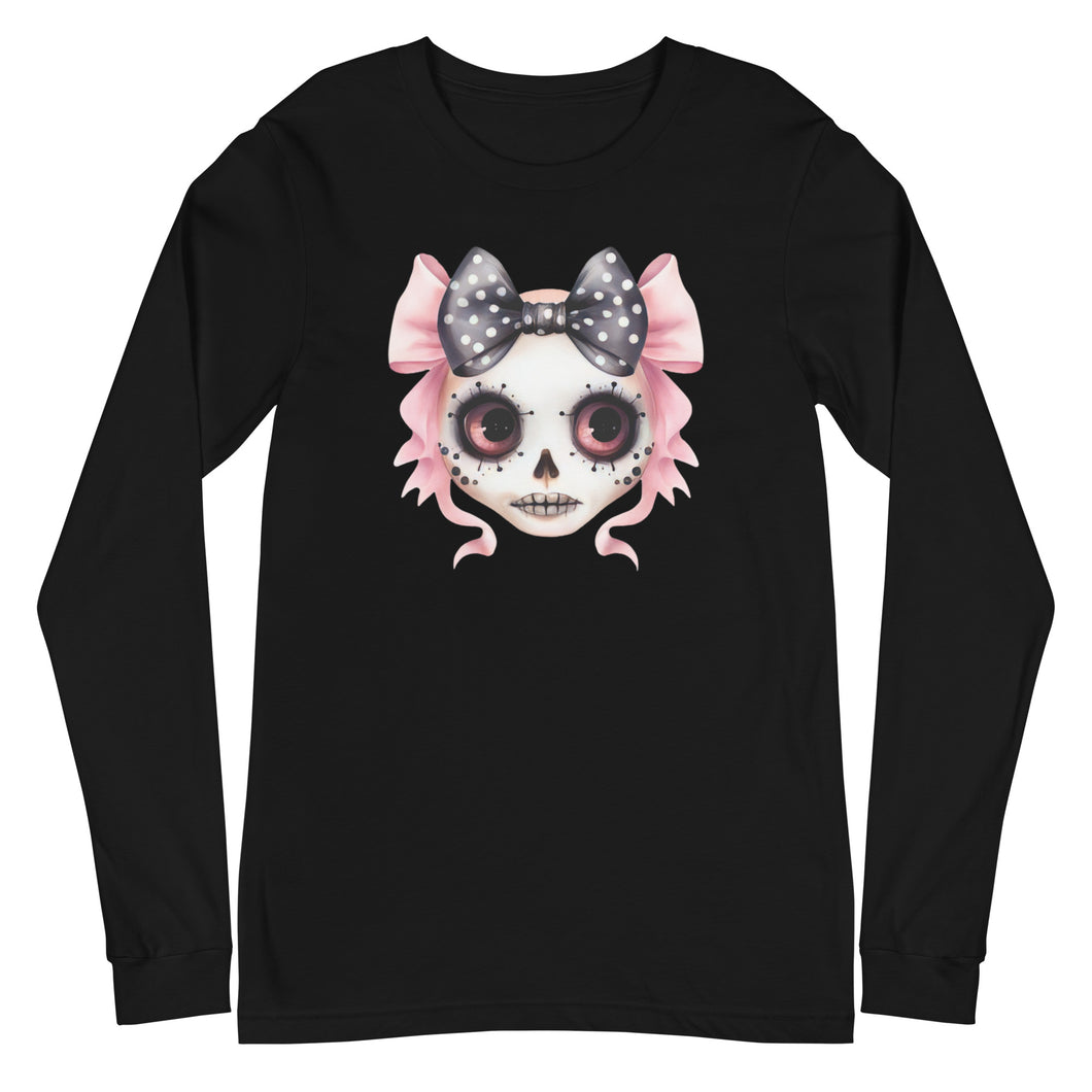 Cute Coquette Skull Unisex Long Sleeve Tee