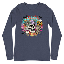 Load image into Gallery viewer, Retro Beachy Halloween Skull Unisex Long Sleeve Tee
