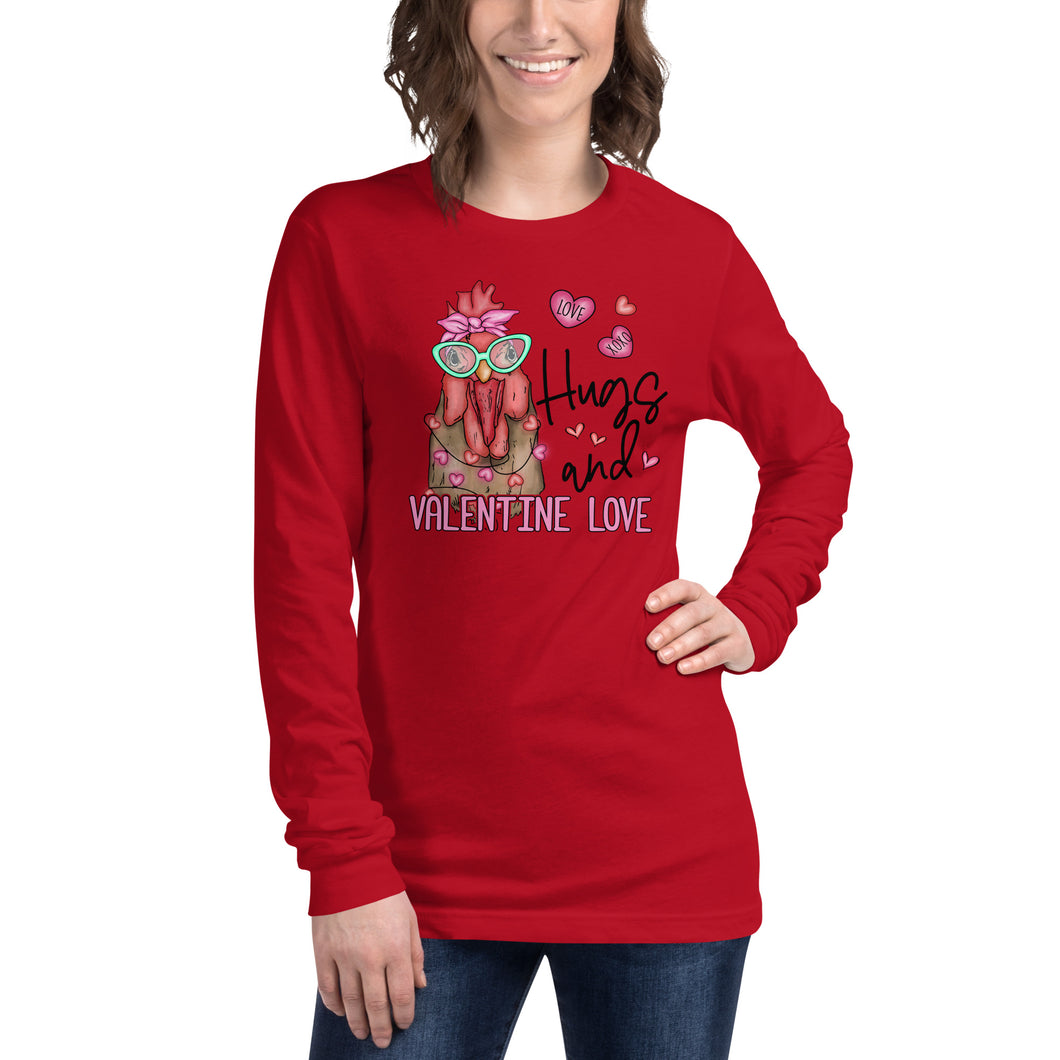 Hugs and Valentines Love Unisex Long Sleeve Tee