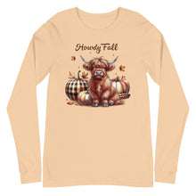 Load image into Gallery viewer, Howdy Fall Highland Cow Unisex Long Sleeve Tee
