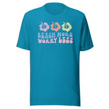 Load image into Gallery viewer, Beach More Worry Less Flowers Unisex t-shirt
