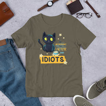 Load image into Gallery viewer, I’m Intolerant to Lactose and Idiots (cat) Unisex t-shirt
